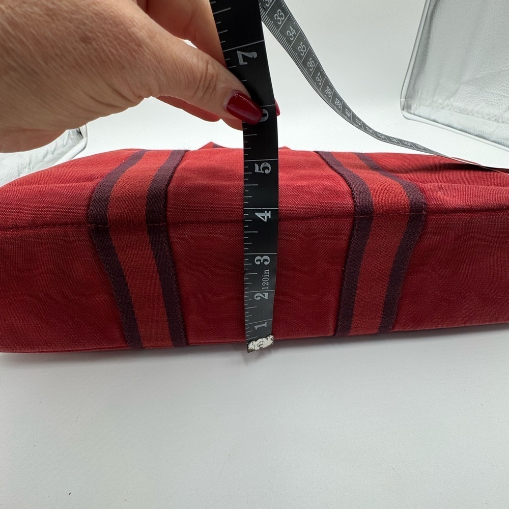 Hermès Fourre Tout GM Canvas Tote Red Burgundy Authentic - Picture 6 of 14